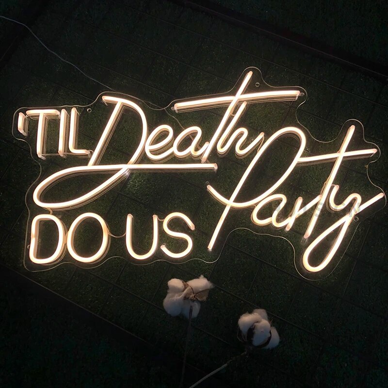 Personalized Custom LED Neon Sign Light Til Death Do Us Party Wall Decor For Home Bar Cafe Party Bac