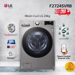 Mesin Cuci LG F2724SVRB Front Loading 24 Kg - Hitam Baja