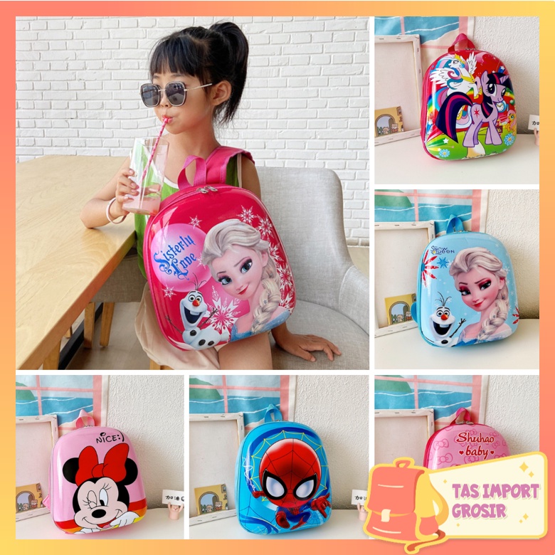 TAS IMPORT GROSIR - T6038 Tas Sekolah Anak Motif Karakter / Tas Anak Unisex Lucu / Tas Telur Motif K