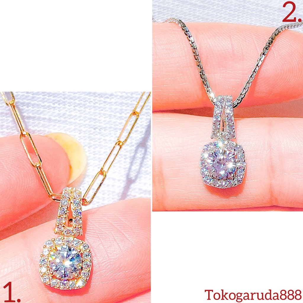 Liontin anak dan dewasa emas asli kadar 700 70 16k 750 75 17k rosegold whitegold solitaire like diam