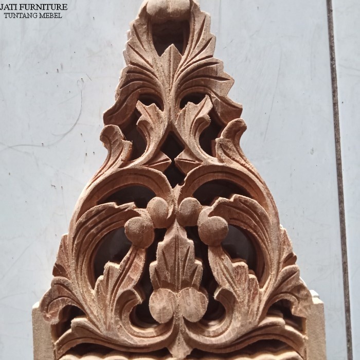 FREE ONGKIR BISa cod Ornamen Ukir Tempel Soko Tiang Rumah Kayu keras Khas Jepara Ukur 24x15 PP TM