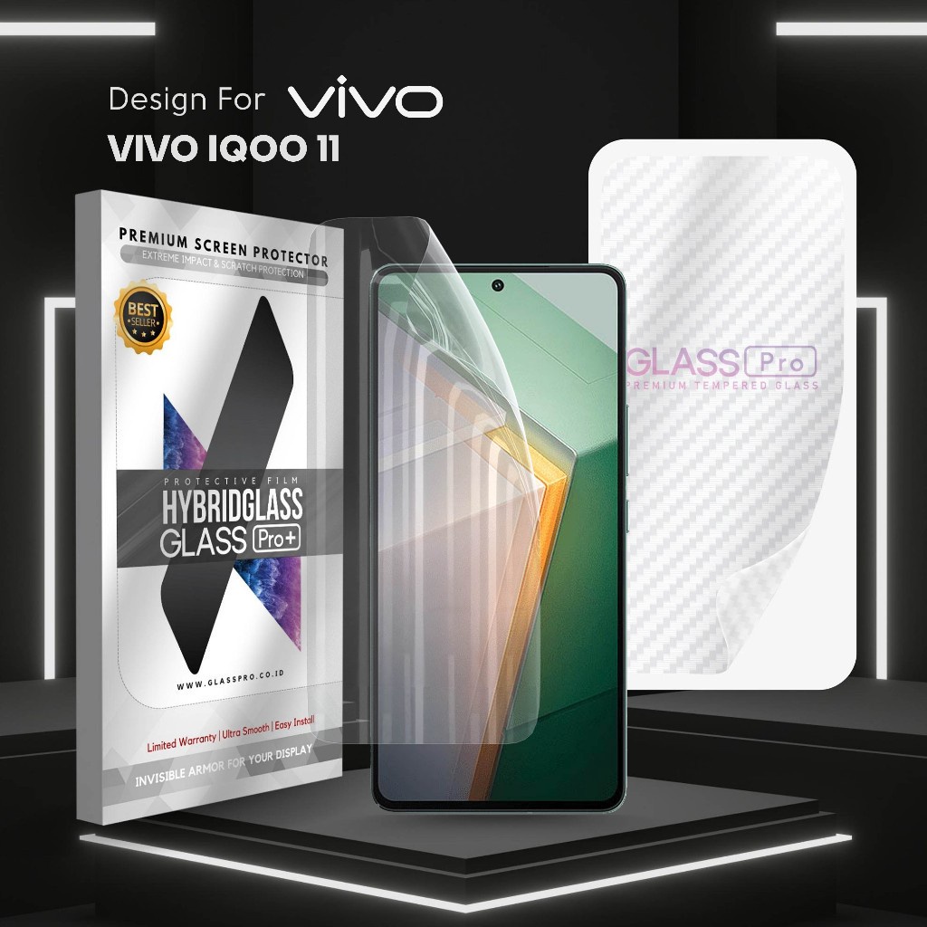 Hybrid Glass Premium Anti Gores Hydrogel Vivo iQOO 11 Full Cover Screen Protector Glass Pro Not Temp