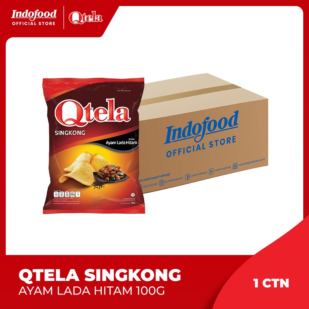 

1 ctn - Qtela Singkong Ayam Lada Hitam 100gr