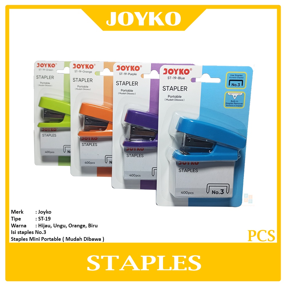 

Joyko - Stapler ST - 19 Hekter Kertas Portable - Pcs