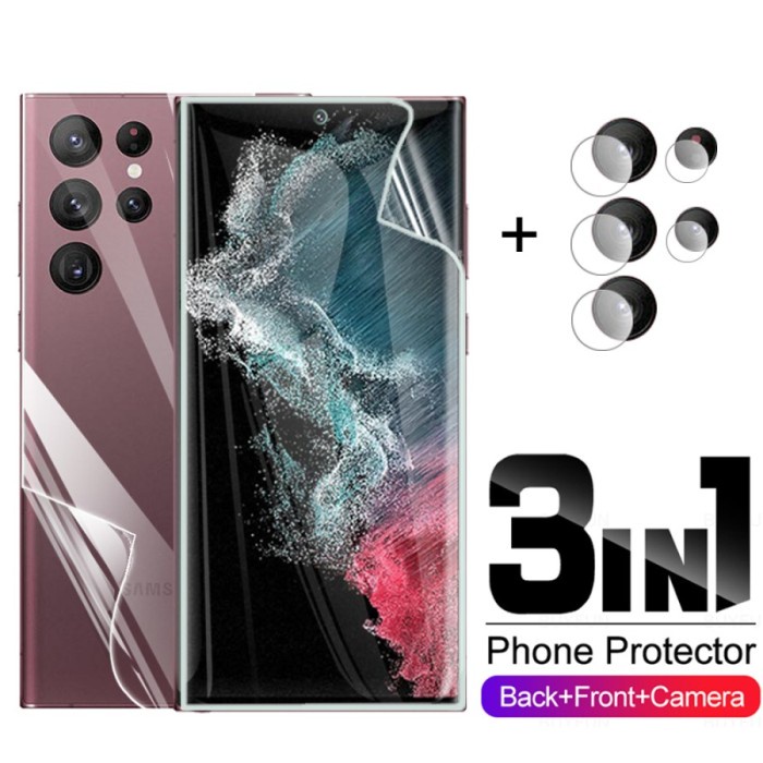 SAMSUNG S25 / S25+ / S25 ULTRA / S24 / S24+ S24 ULTRA 3IN1 HYDROGEL FULL SET DEPAN+BELAKANG+TG KAMER