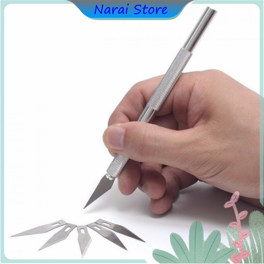 

KNIFEZER Pisau Ukir Seni Hobby Crafting Art Knife Metal Handle WL-9309