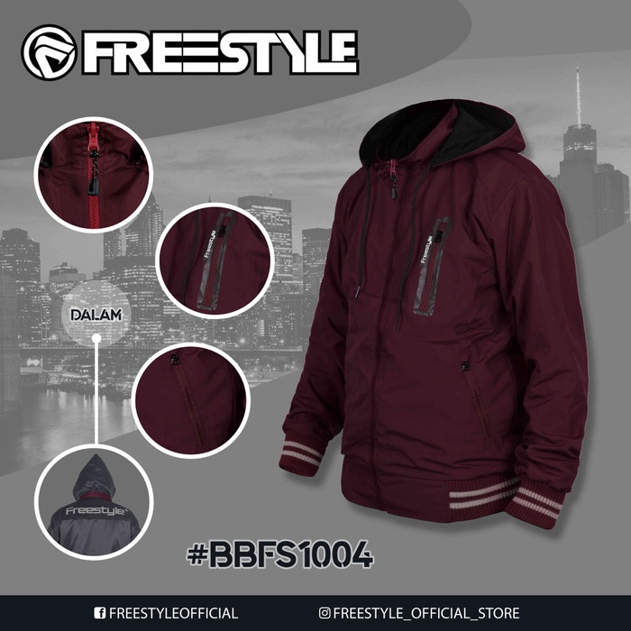 ✨MURAH✨ -Jaket Parasut Pria Waterproof Windproof Jaket Jumbo Big Size Freestyle - BBFS1004, XXXL