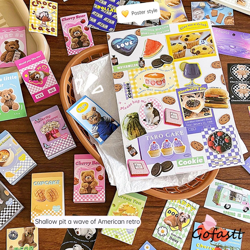 

Stiker Gaya Vintage Mini Ins Stiker Notebook Dekorasi Bahan Stiker DIY-G