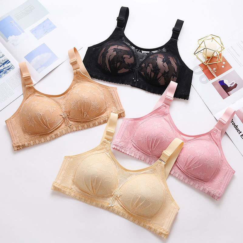 Mengumpulkan Lace Push Up Bra Seamless Sexy Tanpa Kawat Kancing Depan Dewasa Sorex Underwear Pakaian