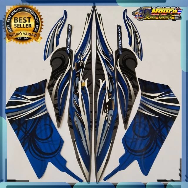 Stiker striping yamaha mio soul 2009 2010 biru bagus