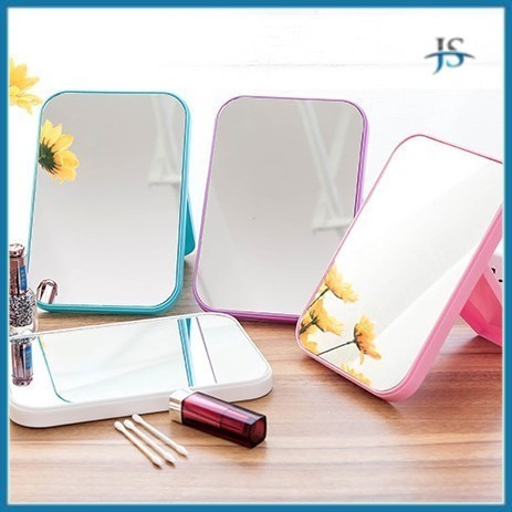 JS GROSIR Cermin Lipat Persegi Kaca Mini Persegi Aesthetic Cermin Kecil Portable Standing Mirror Kac
