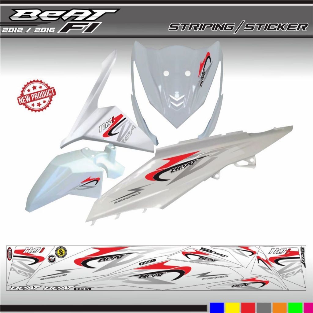 STRIPING MOTOR BEAT FI STIKER VARIASI HONDA BEAT FI 2013 - 2015/ STIKER  POLETMOTOR BEAT FI STIKER K