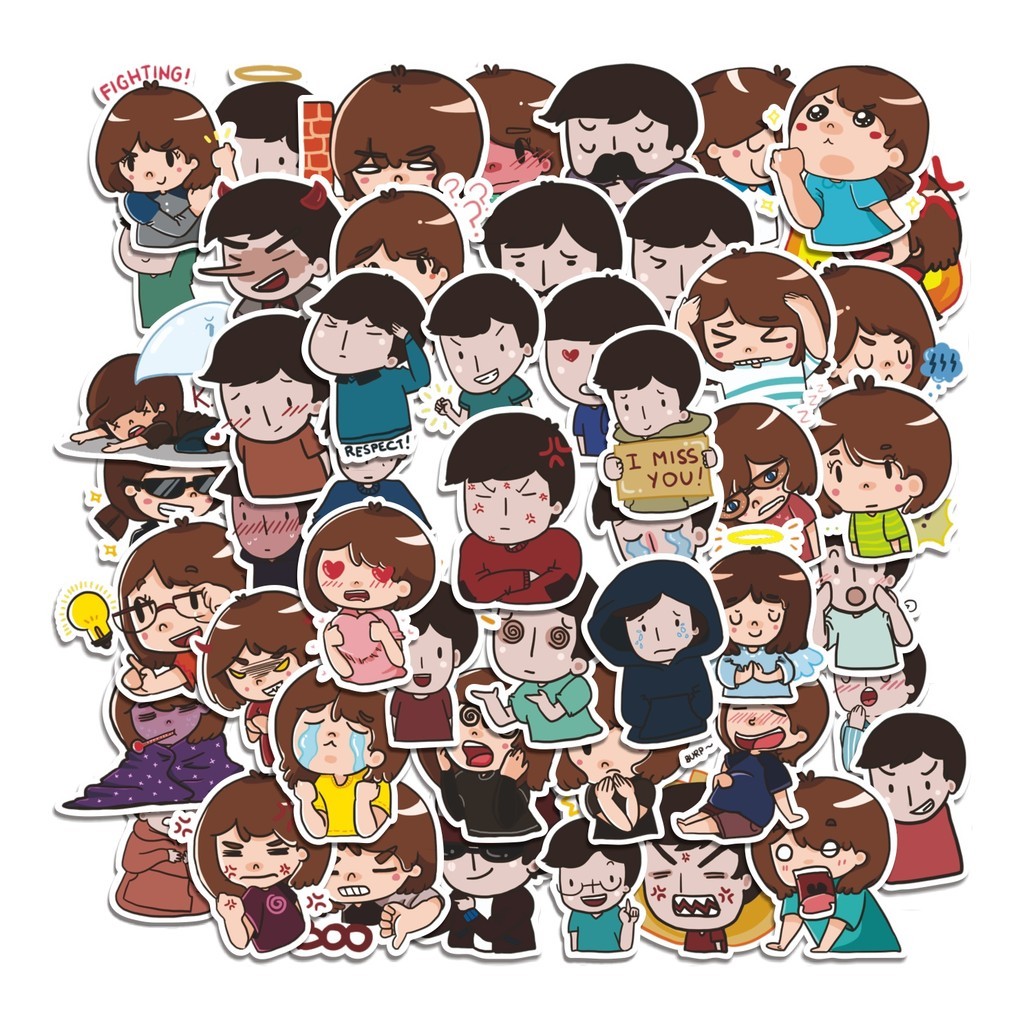 

COD 50 Pcs Stiker Basic Samy And Sandy Lucu Anti Air Untuk Dekorasi Notebook Sepeda Skateboard Handphone