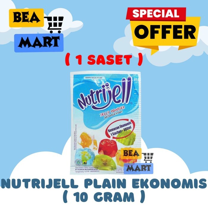 

Nutrijell Plain / Tawar / Tanpa Rasa Kemasan Ekonomis 1 Saset 10gr | 1