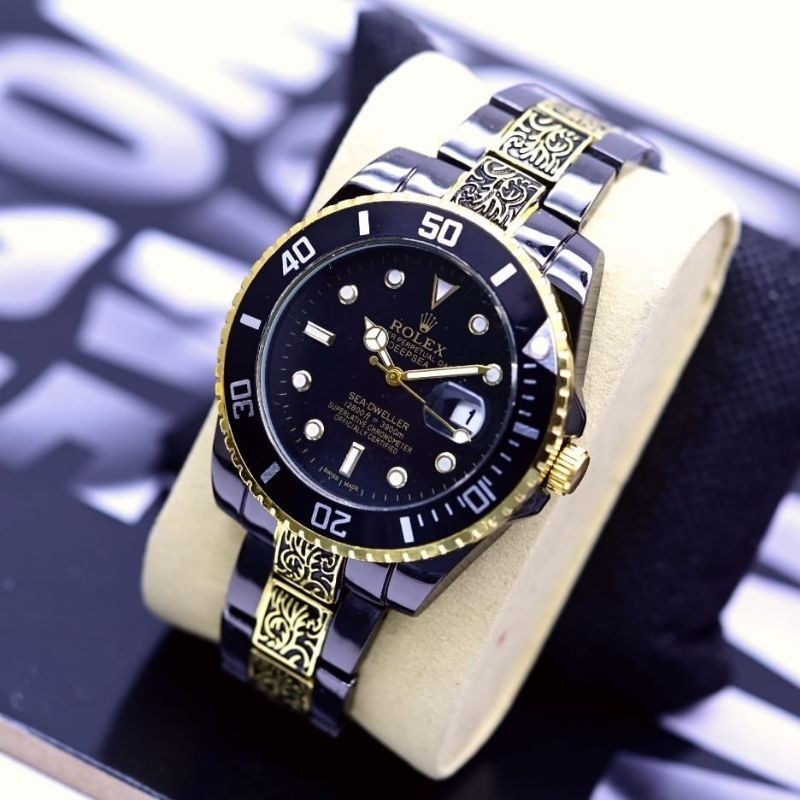 Promo Jam Tangan Pria Terbaru Rolex Batik Mode Analog Tanggal On Tali Rantai