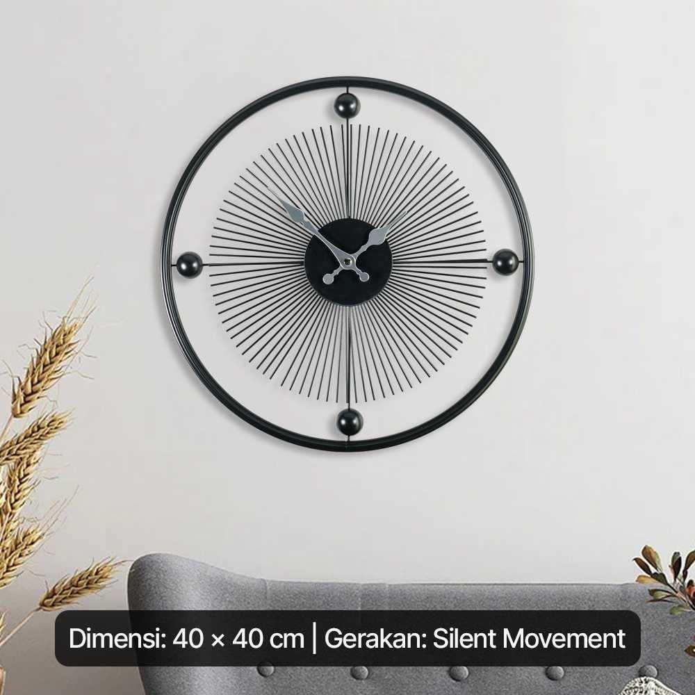 FEIHAO Jam Dinding Aesthetic Modern Iron Silent Clock 40cm - FH-6168   [ I K F Store ]