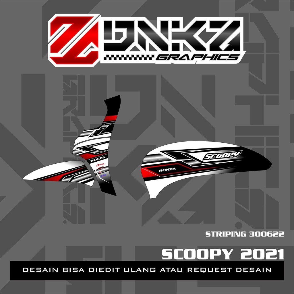 Stiker Scoopy New 2021 Decal Striping Scoopy 2021 Premium Racing ST300622