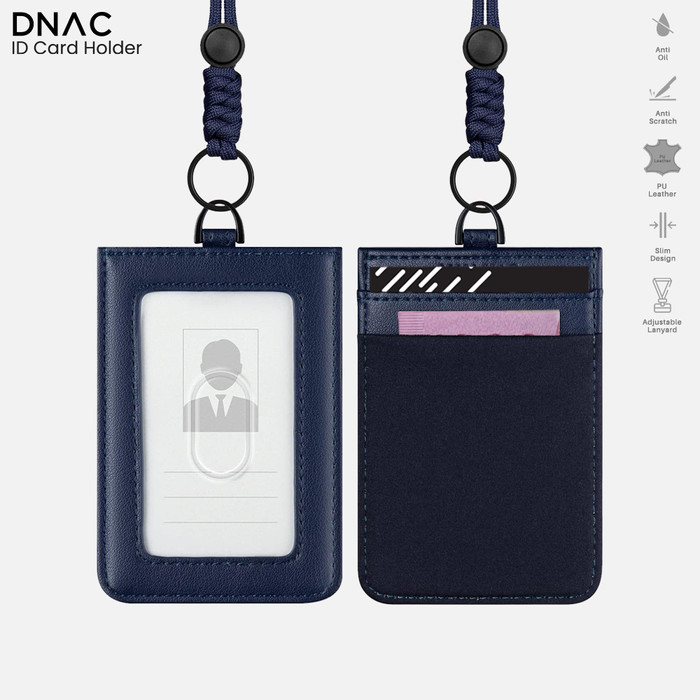 

[BEST]Promo DNAC ID Card Holder with Lanyard Money Pocket - Navy