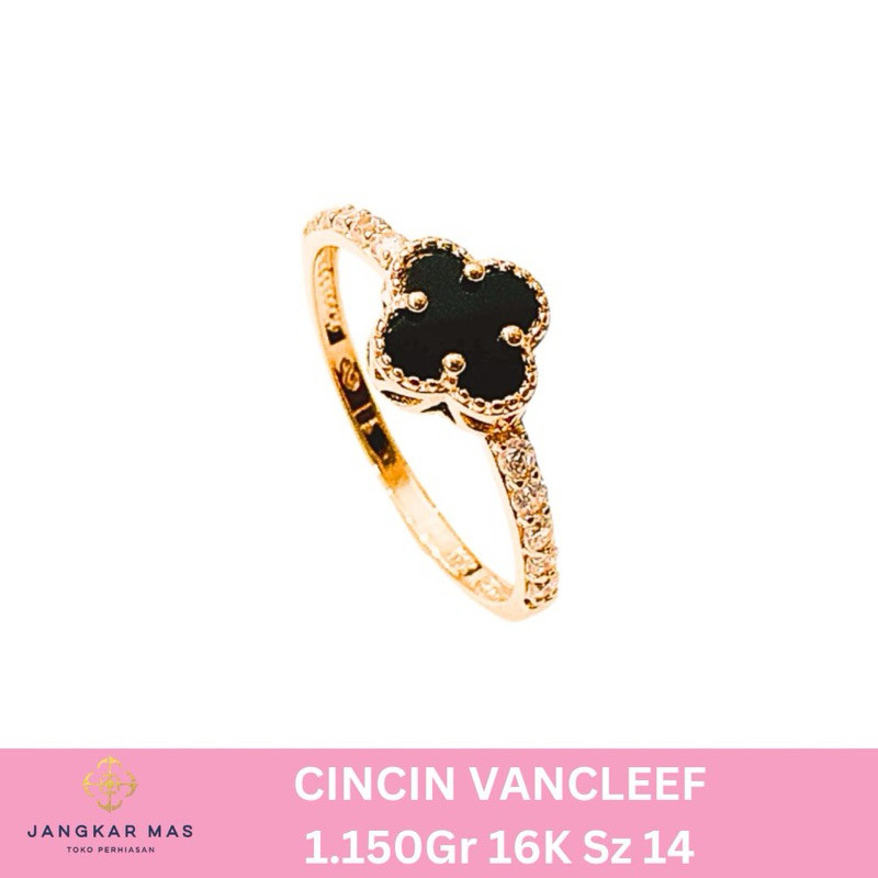 CINCIN VANCLEEF MATA AD PUTIH 16K 1.150GR VC VCA CLOVER VAN CLEEF