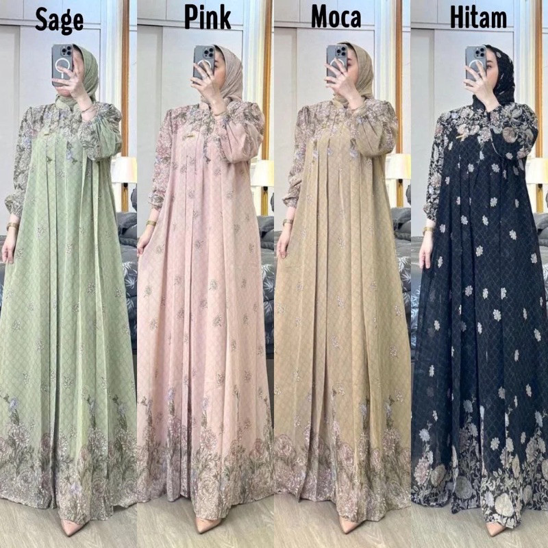 gt62wd ZOYA GAMIS SET HIJAB SEGI EMPAT GAMIS CERUTY BABYDOLL GAMIS SYAR’I MUSLIMAH Gamis Lebaran 202
