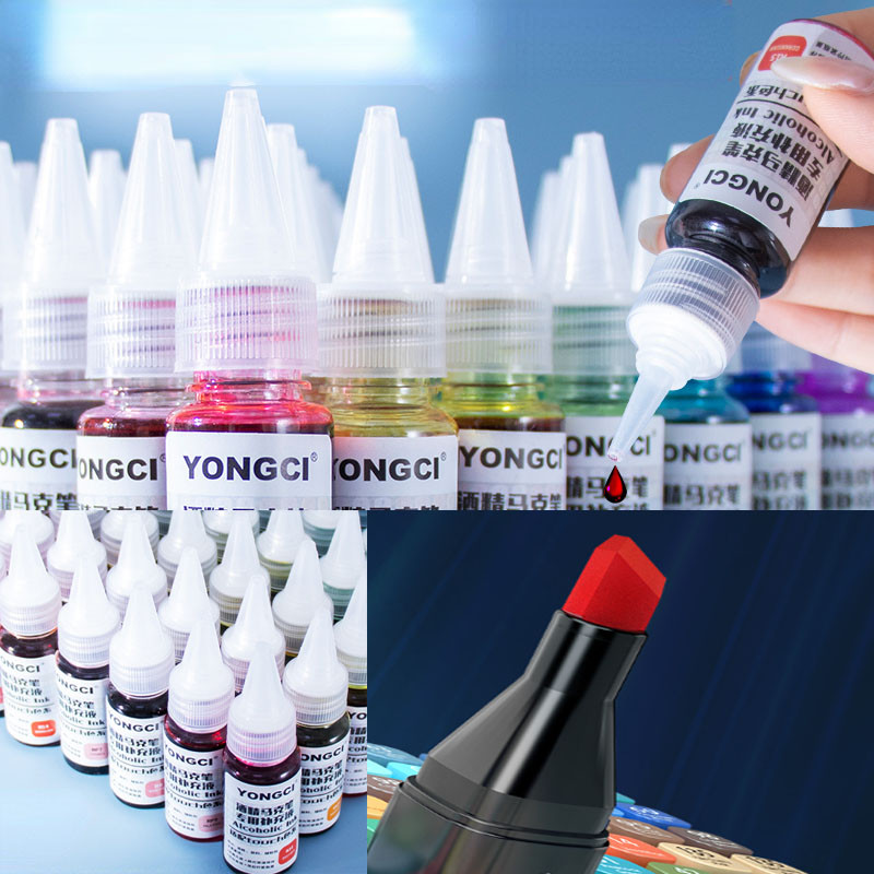 

12/24/36/48 Color Alcohol Marker Universal Ink Refill with Dropper 20ML Oil-based Environmentally Friendly Filling Fluid