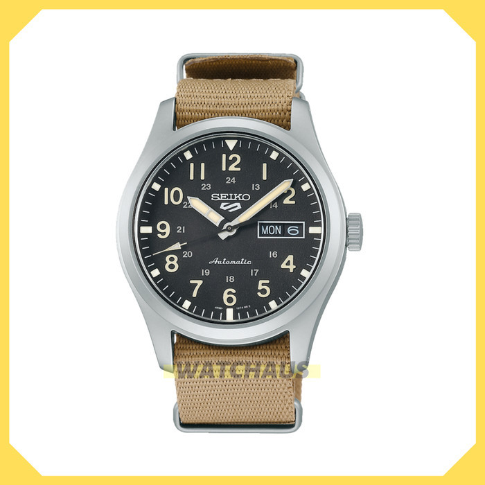 JAM TANGAN PRIA SEIKO 5 SPORT SRPG35K1 AUTOMATIC ANALOG KHAKI NYLON STRAP