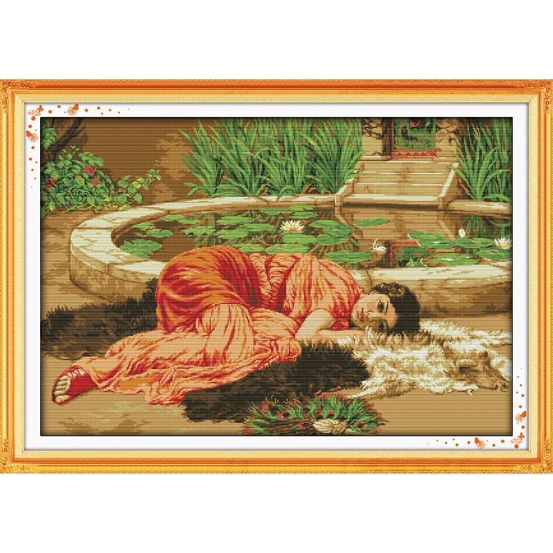 

Comfortable cross stitch kit people 18ct 14ct 11ct count print canvas stitches embroidery DIY handmade needlework