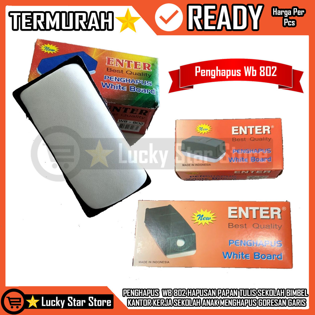 

Enter Wb 802 Hapusan Kecil Papan Tulis White board Penghapusan Perlengkapan Sekolah Kantor Eraser Alat Hapus Spidol Sepidol Pegangan Plastik Penghilang Tulisan Salah Bekas Anti Pecah Eraser DSS White Board Atk