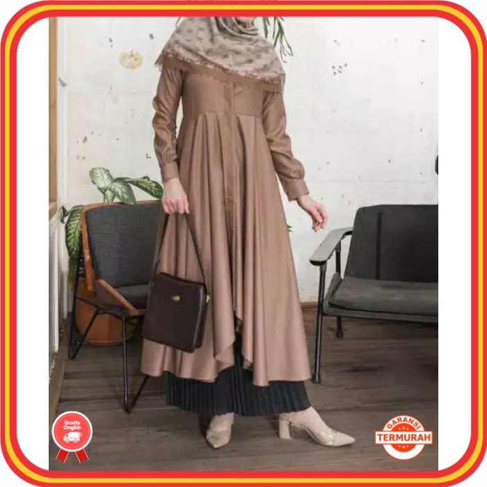 Tunik Cantik Baru Murah Wanita Baju Lebaran Kekinian /LongTunik Putih Atasan Wanita Tunik Milea - mo