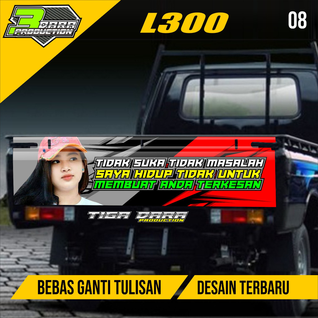 Stiker Decal Pintu Belakang L300 Stiker Pintu Bak Belakang L 300 08
