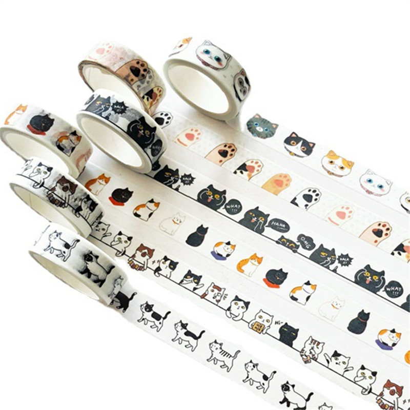 

Cute Kawaii Adorable Cat Adhesive Paper Washi Tape Masking Tape DIY Scrapbooking Stick Label