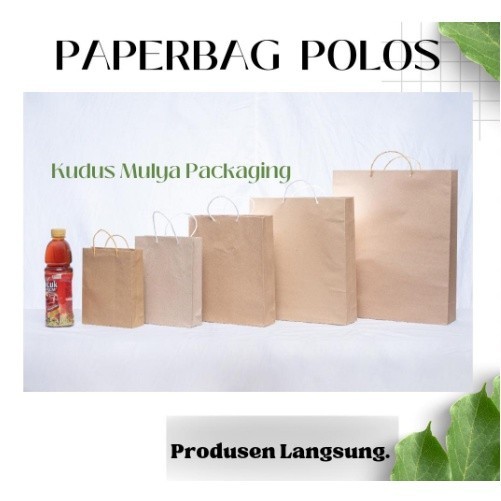 

PAPER BAG POLOS BESAR KW II / PAPERBAG POLOS 22cm X 26cm X 5cm / TAS KERTAS PERNIKAHAN KADO SOUVENIR