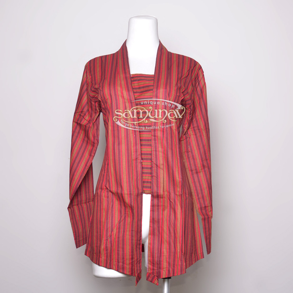LURIK KEBAYA LURIK SUPER HALUS KHAS JAWA WARNA MERAH