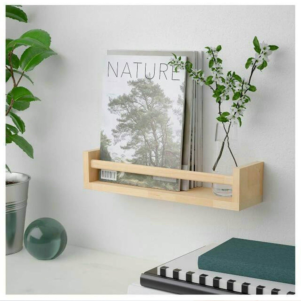 Rak Bumbu Kayu Estetik Rak Buku Minimalis Dinding Rak Dinding Aesthetic Rak Serbaguna Novel Majalah