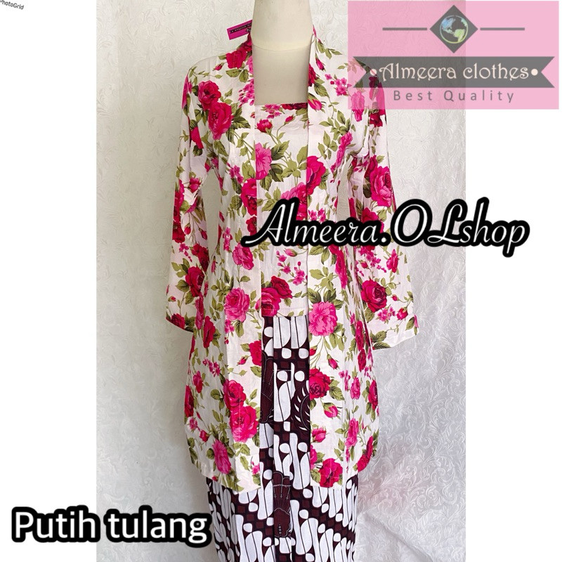 LURIK kebaya kembang KATUN tunik kebaya bunga panjang / long flower kebaya