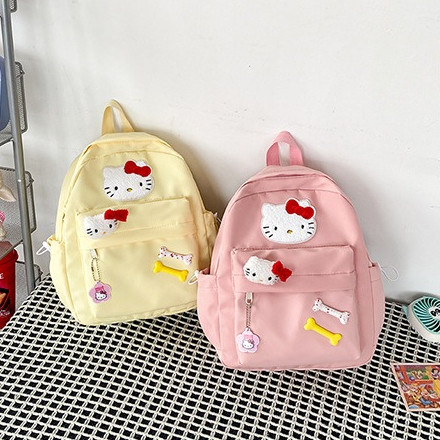 【Kirim liontin】Tas Ransel Hello Kitty Pink Tas Ransel Wanita Lucu Pink Ransel Mini Wanita Fashion Ko