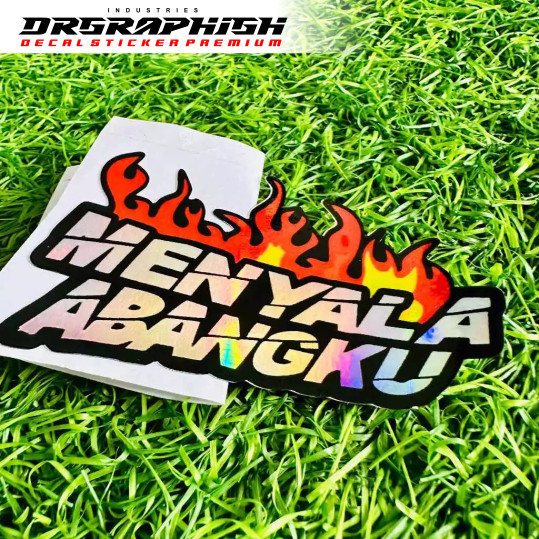 

Stiker VIRAL MENYALA ABANGKU Sticker Satuan Menyala Abangku Glosy / Hologram Sudah Dipotong