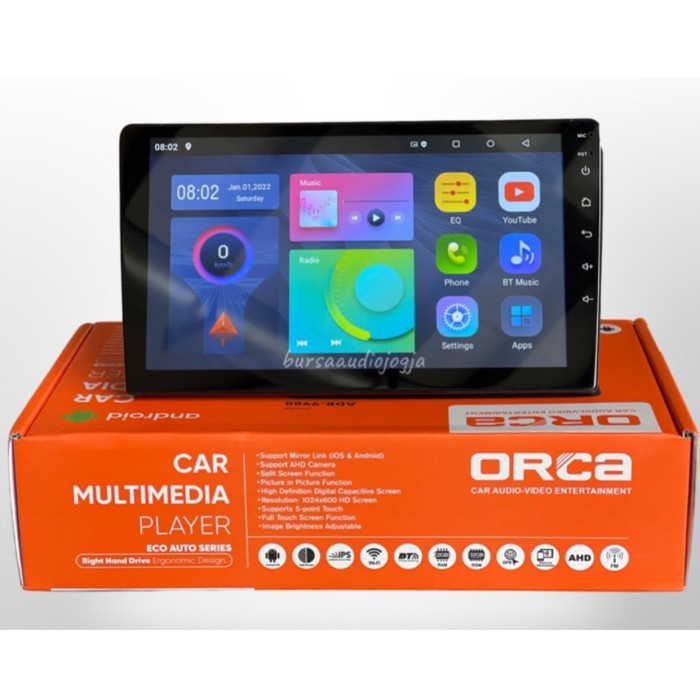 ORCA ADR-9988 Android 9 inch Head Unit Double Din Tape Mobil Audio - 9INCH