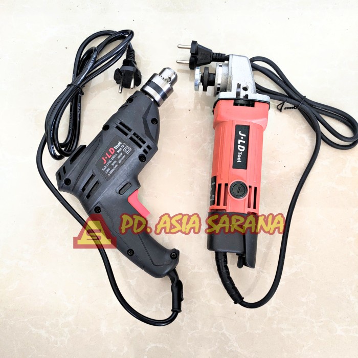 **PAKET HEMAT** Mesin Bor 10mm + Gerinda 4 Inch JLD Listrik