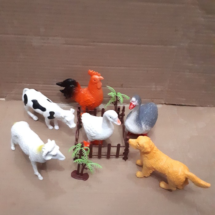 Mainan MINIATUR HEWAN TERNAK / ANIMAL FARM KARET - Model 1