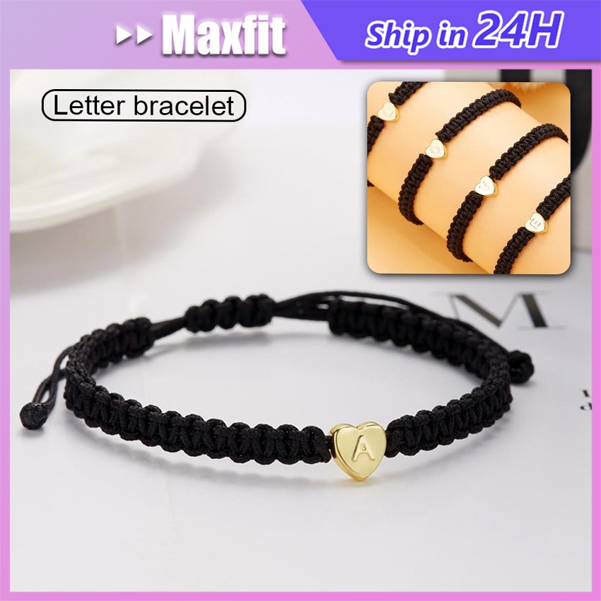 Gelang Huruf Inisial Emas 26Huruf Gelang Couple Gelang Tangan Rajut Tail Gelang Bracelet