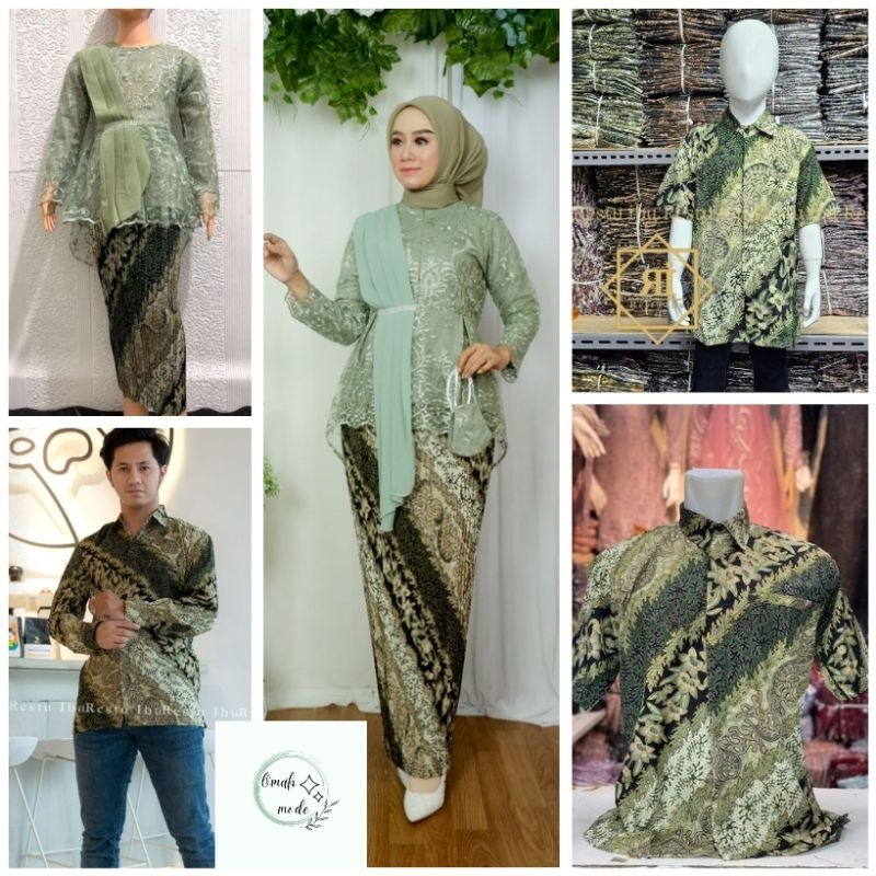 COUPLE KEBAYA KELUARGA IBU DAN ANAK KEMEJA BATIK/KEBAYA  PESTA KELUARGA/KEBAYA MODERN/SET KEBAYA SEL