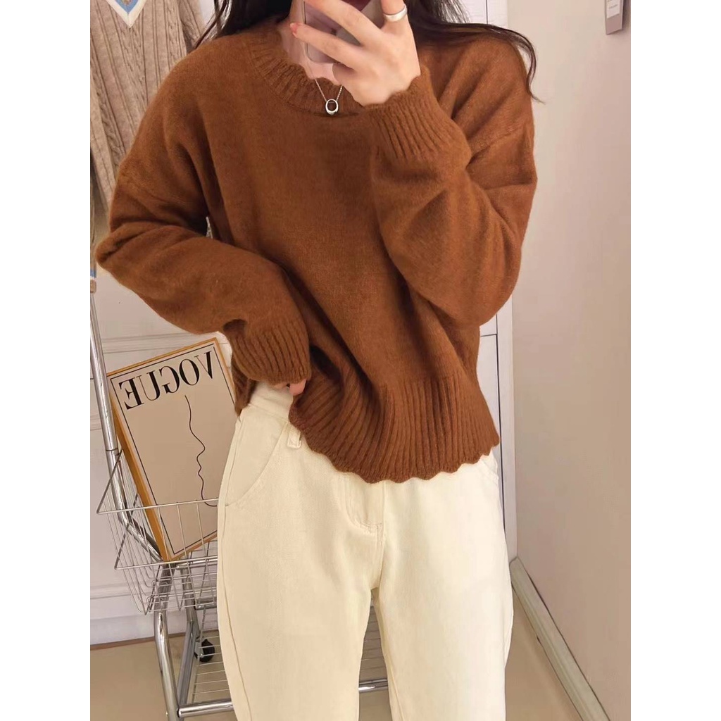 French Vintage Fashion Sweater Knit Female