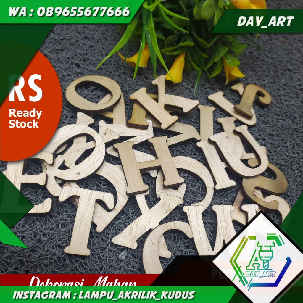ANGKA DAN HURUF BAHAN PLYWOOD / KAYU TRIPLEK
