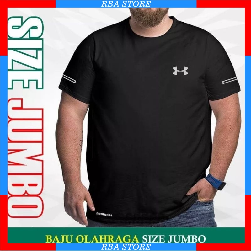 DISKON TERBAIK// (JUMBO) Kaos Olahraga Jumbo Pria Baju Training Running Fitness XXL