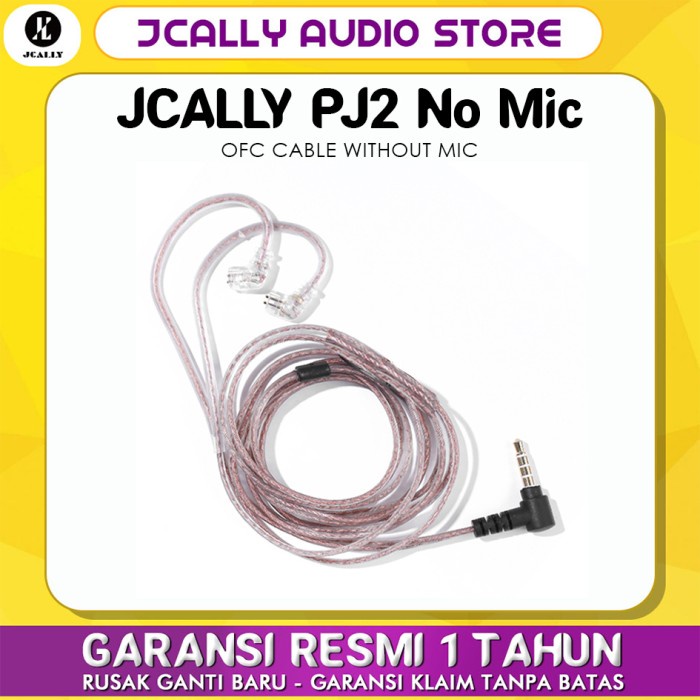 JCALLY PJ2 Non Mic / No Mic Cable OFC Kabel Upgrade Headset IEM