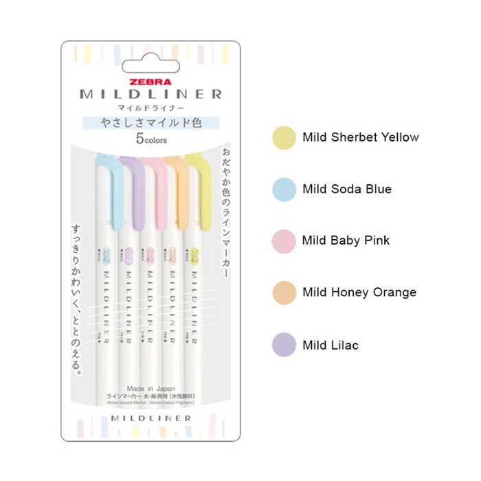 

[Terbaru] Zebra Mildliner Gentle Natural Mild Colors Double Sided Highlighter - Gentle Mild Set