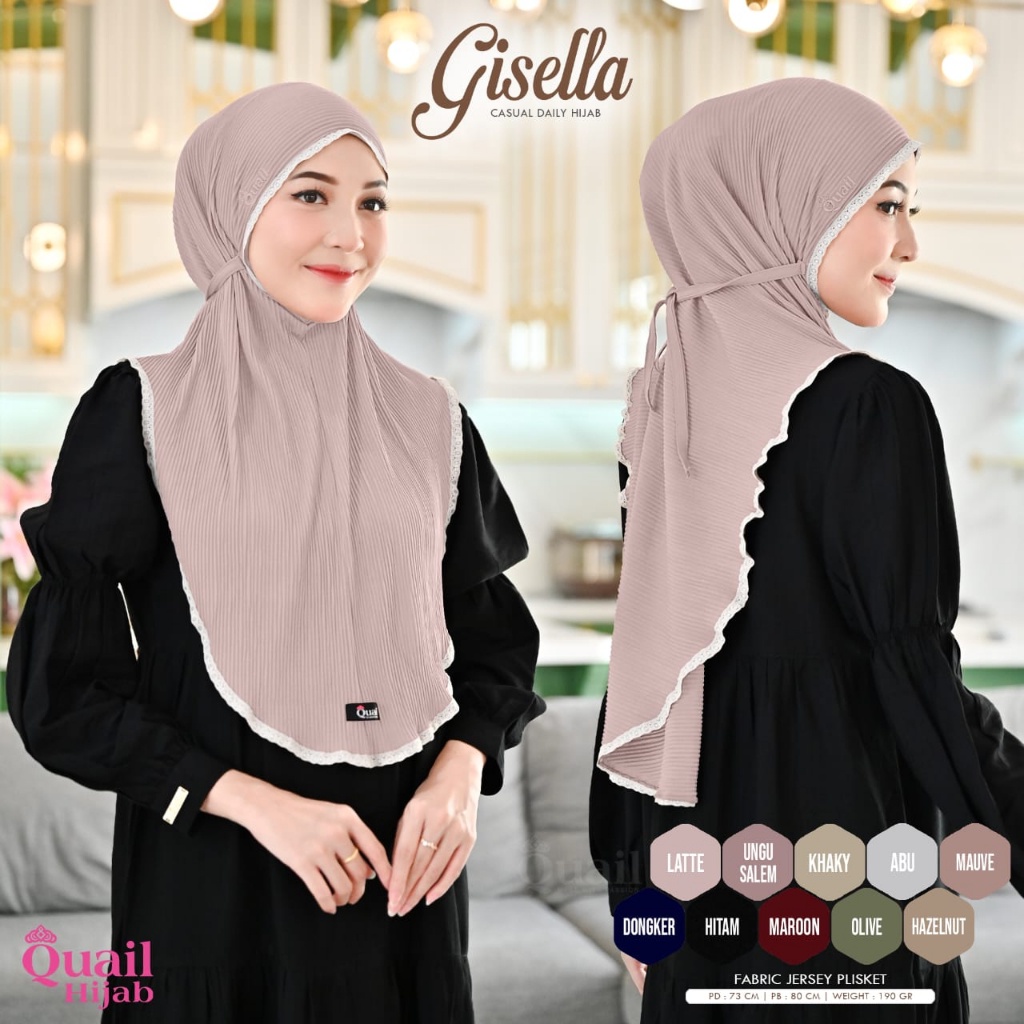 Gisella Daily Hijab Original Quail Hijab Instan Nonpad Quail Gisella Quail Gtosir Hijab Premium