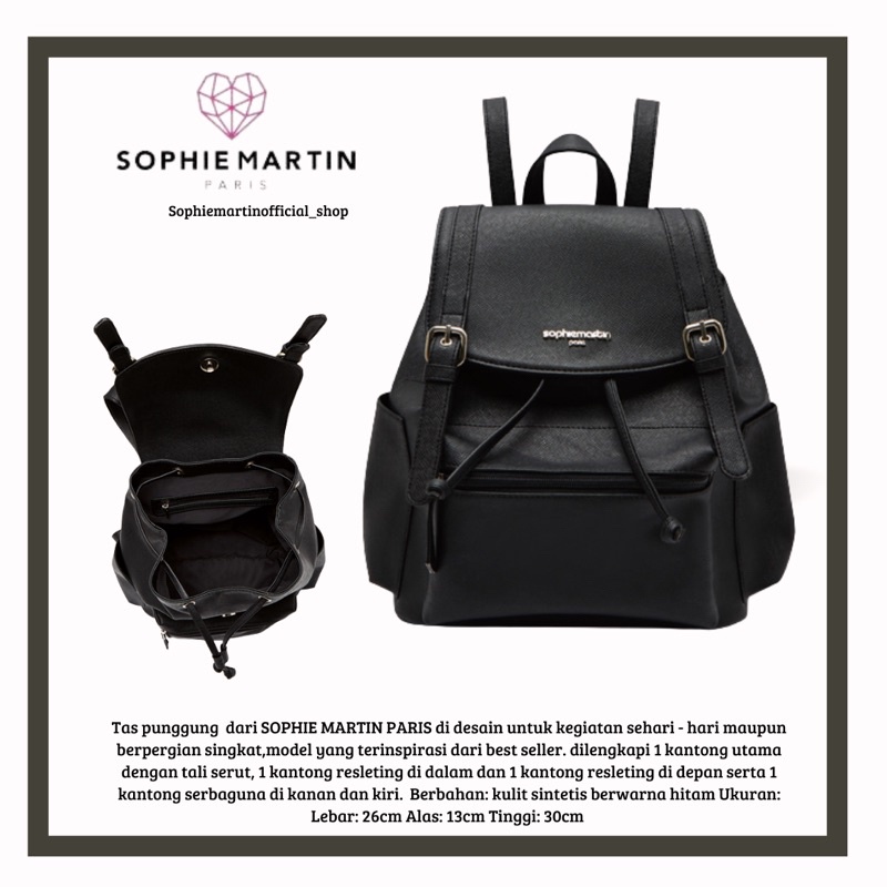 TAS GENDONG RANSEL PUNGGUNG WANITA SOPHIE MARTIN PARIS PROMO DISKON SHOPEE SHOPIE AXELARDD TERMURAH 