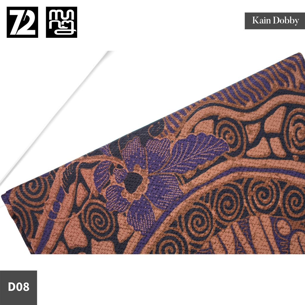 72 Batik - Kain Batik Bahan Dobby Motif Parang Naru Roll Warna Ungu Coklat 724124